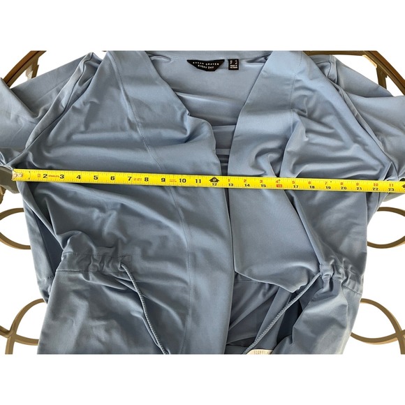 Susan Graver Everyday Drape Front Jacket Open Cardigan Blue‎ Size XL - Picture 7 of 10